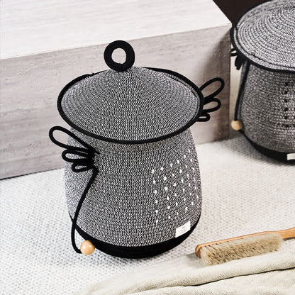 Creative Handmade Laundry Basket with Lid - image 5