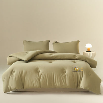 Solid Color Cotton Soft Breathable Comforter - Olive Green - King - image 1