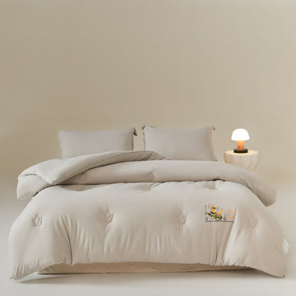 Solid Color Cotton Soft Breathable Comforter - Light Gray - King - image 8