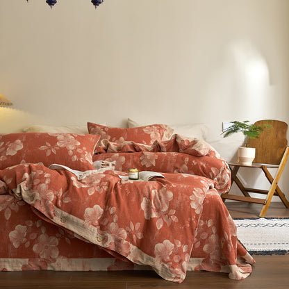 Button Yarn-dyed Cotton Gauze Bedding Set (4PCS) - image 8