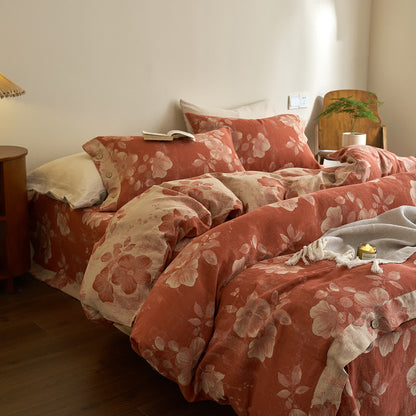 Button Yarn-dyed Cotton Gauze Bedding Set (4PCS) - image 9