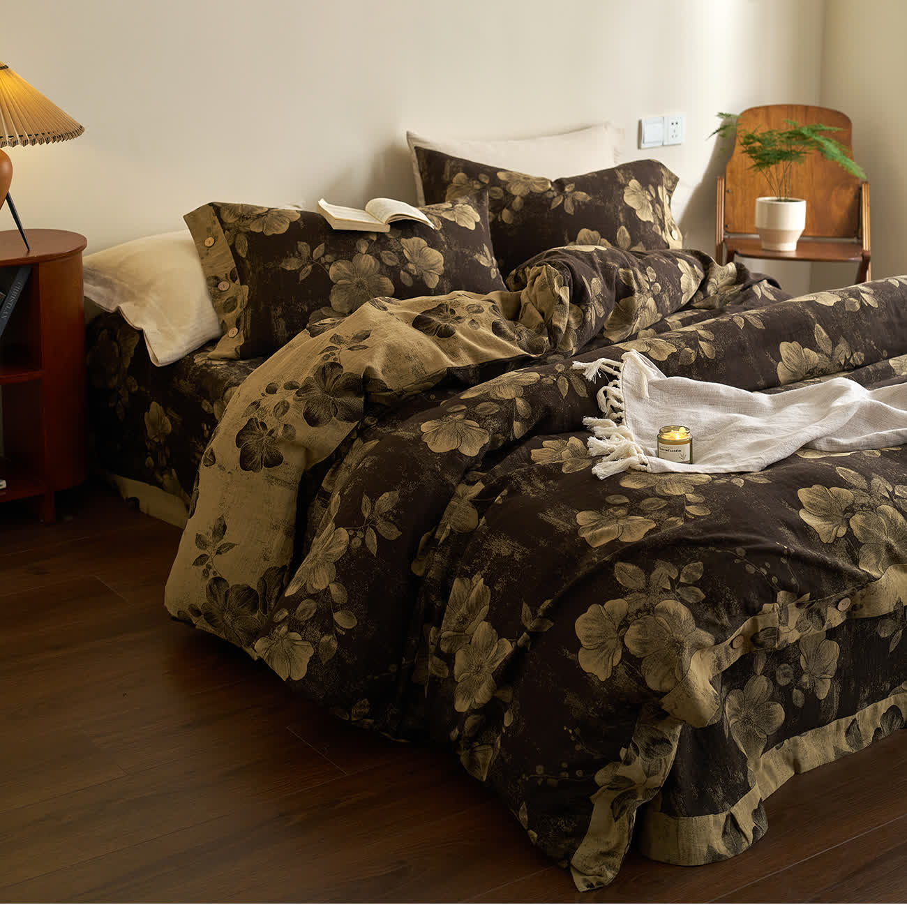 Button Yarn-dyed Cotton Gauze Bedding Set (4PCS) - image 3