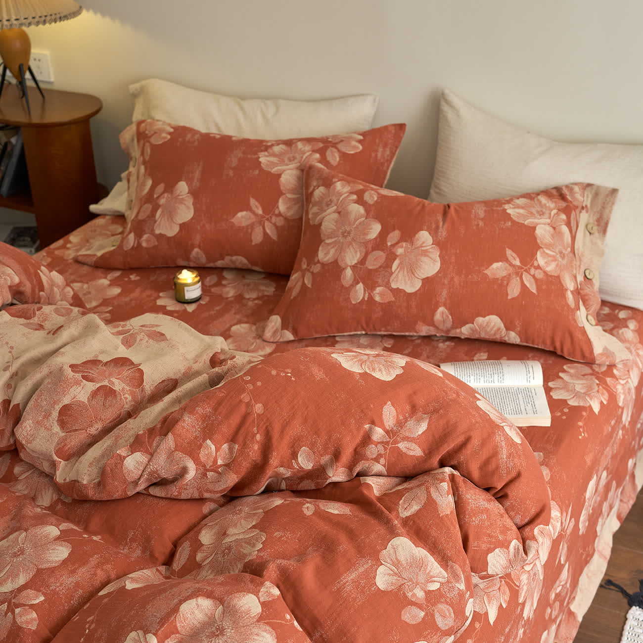 Button Yarn-dyed Cotton Gauze Bedding Set (4PCS) - image 11