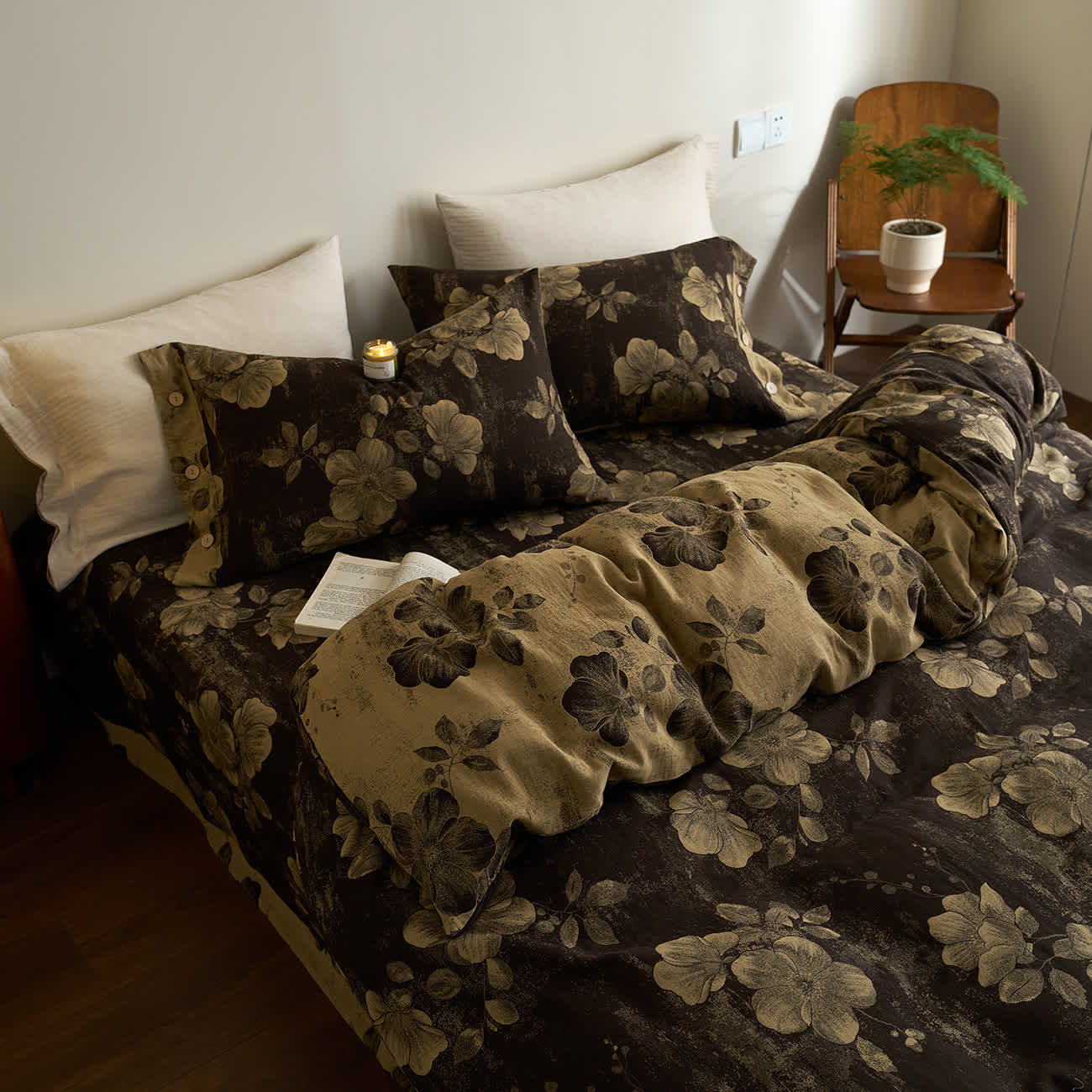 Button Yarn-dyed Cotton Gauze Bedding Set (4PCS) - image 24