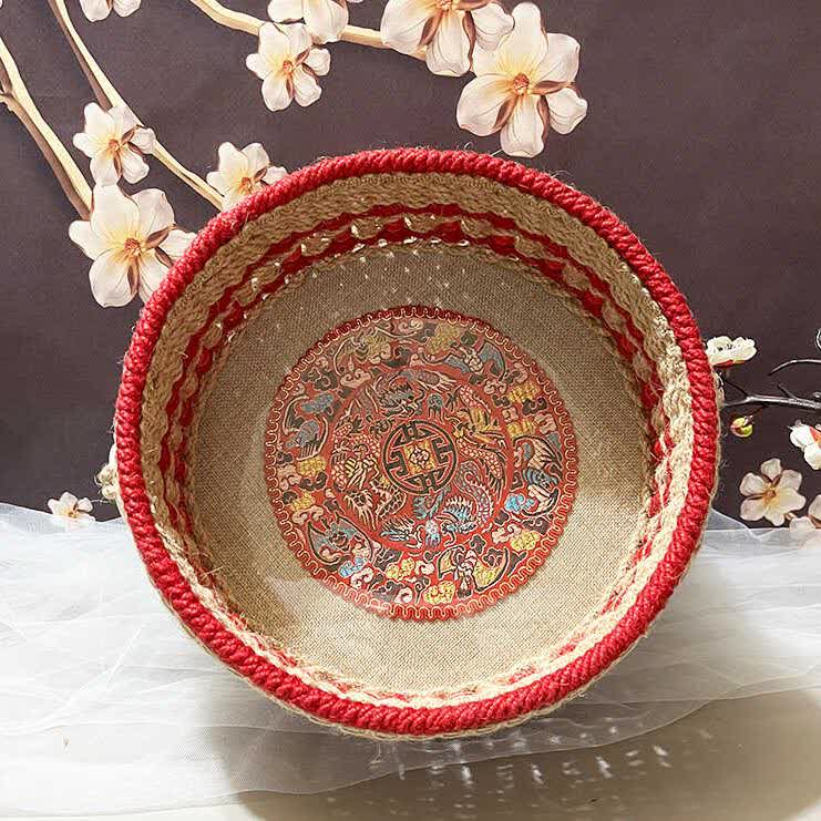 Handmade Hemp Rope Tabletop Storage Basket - image 1