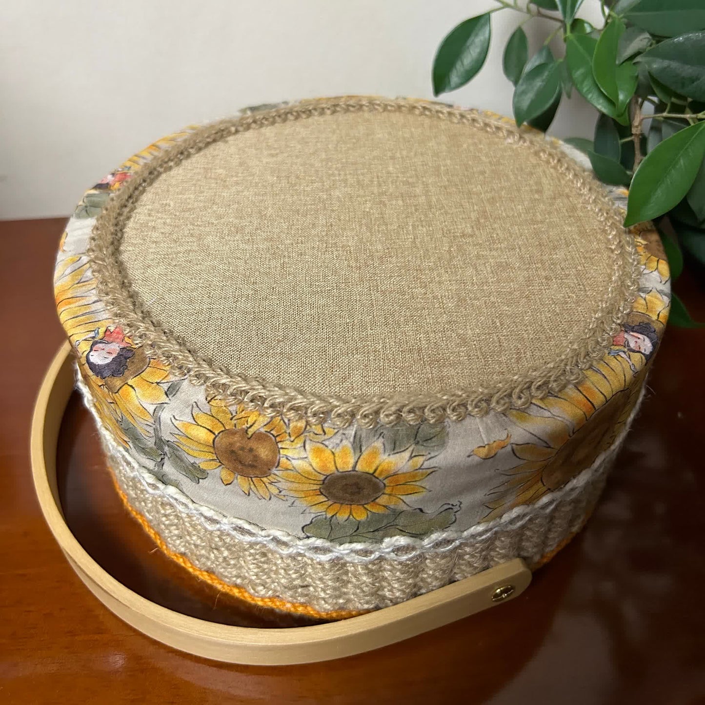 Sunflower Handmade Hemp Rope Storage Basket - image 4