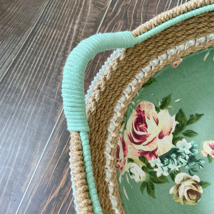 Elegant Rose Handmade Tabletop Storage Basket - image 3