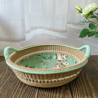 Elegant Rose Handmade Tabletop Storage Basket - image 1