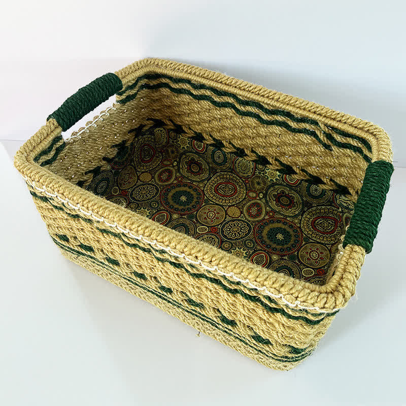Farmhouse Style Handmade Storage Basket - A - 8.27"W x 11.42"L x 5.91"H - image 0