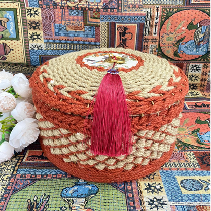 Hemp Rope Rural Functional Storage Basket - image 1