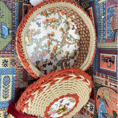 Hemp Rope Rural Functional Storage Basket - image 2