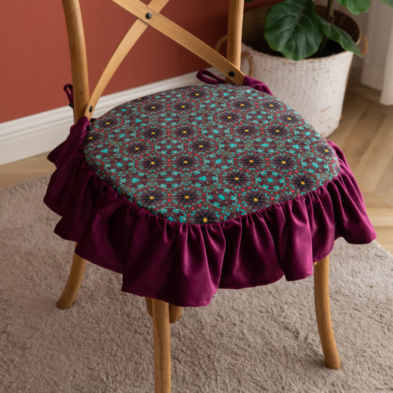 Ownkoti Morocco Style Chair Pad Floor Pillows - Pattern #5 - 17" x 17" (with ruffle) - image 14