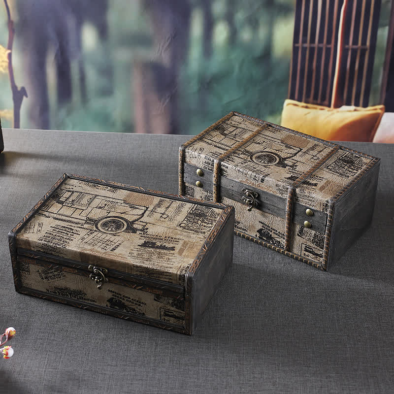 Wooden Vintage Tabletop Storage Box - image 1