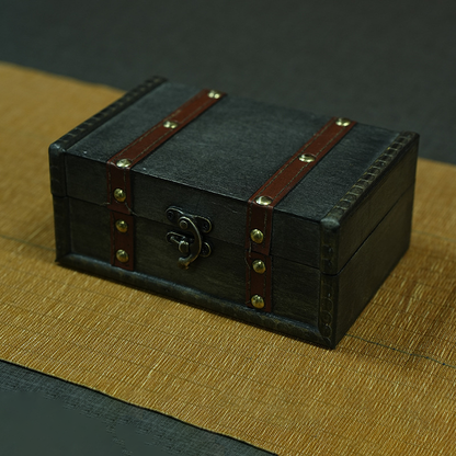 Wooden Retro Functional Storage Box  - Dark Gray - 2PCS - 6.57"W x 4.33"L x 3.15"H - image 2