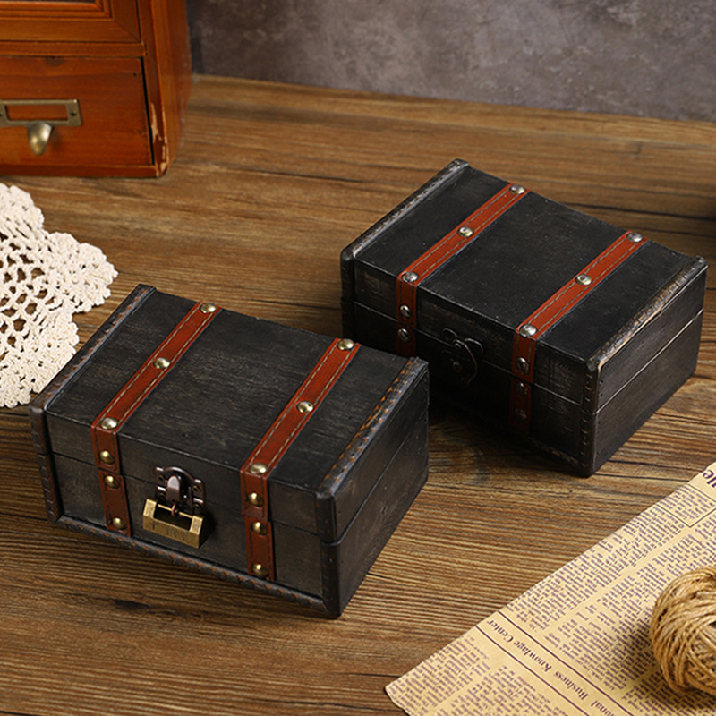 Wooden Retro Functional Storage Box  - Set( 2 Colors) - 2PCS - 6.57"W x 4.33"L x 3.15"H - image 1