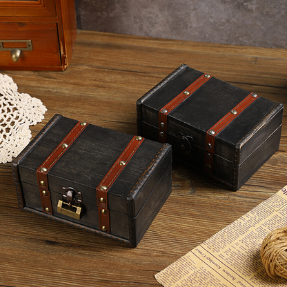 Wooden Retro Functional Storage Box  - Set( 2 Colors) - 2PCS - 6.57"W x 4.33"L x 3.15"H - image 1