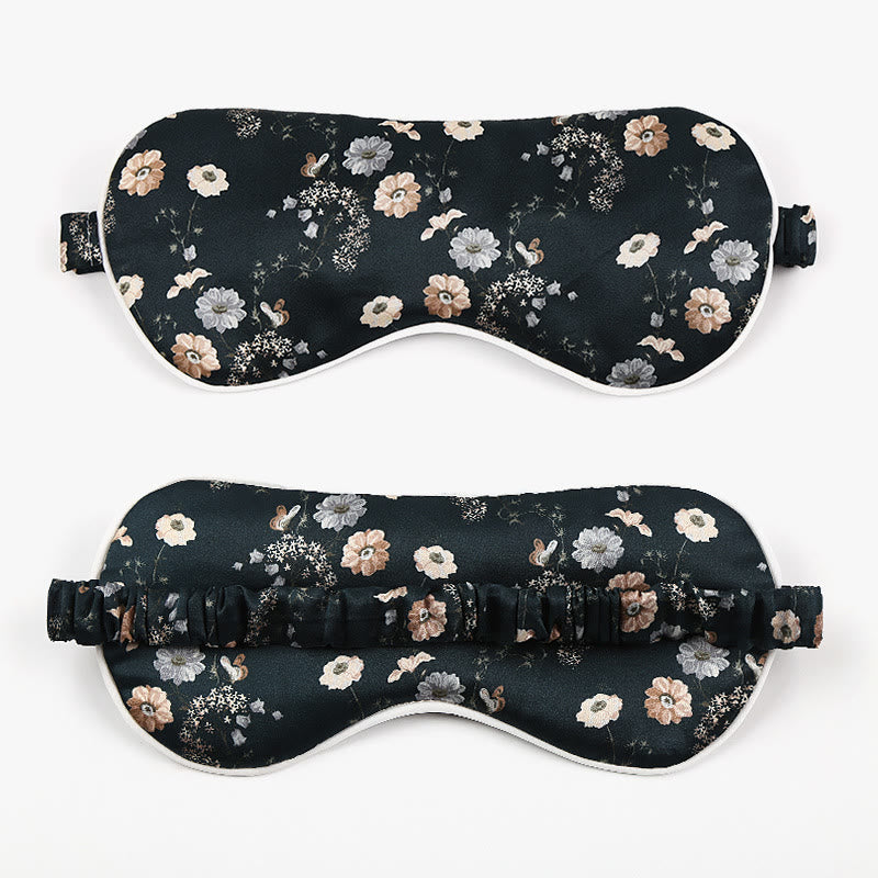 Silk Bouquet Pattern Sleeping Eye Mask - A - 9.44" x 4.33" - 1PC - image 9