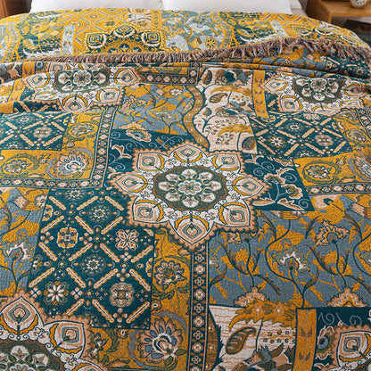 Morocco Cotton Gauze Reversible Tassel Blanket - image 8