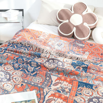 Morocco Cotton Gauze Reversible Tassel Blanket - image 2