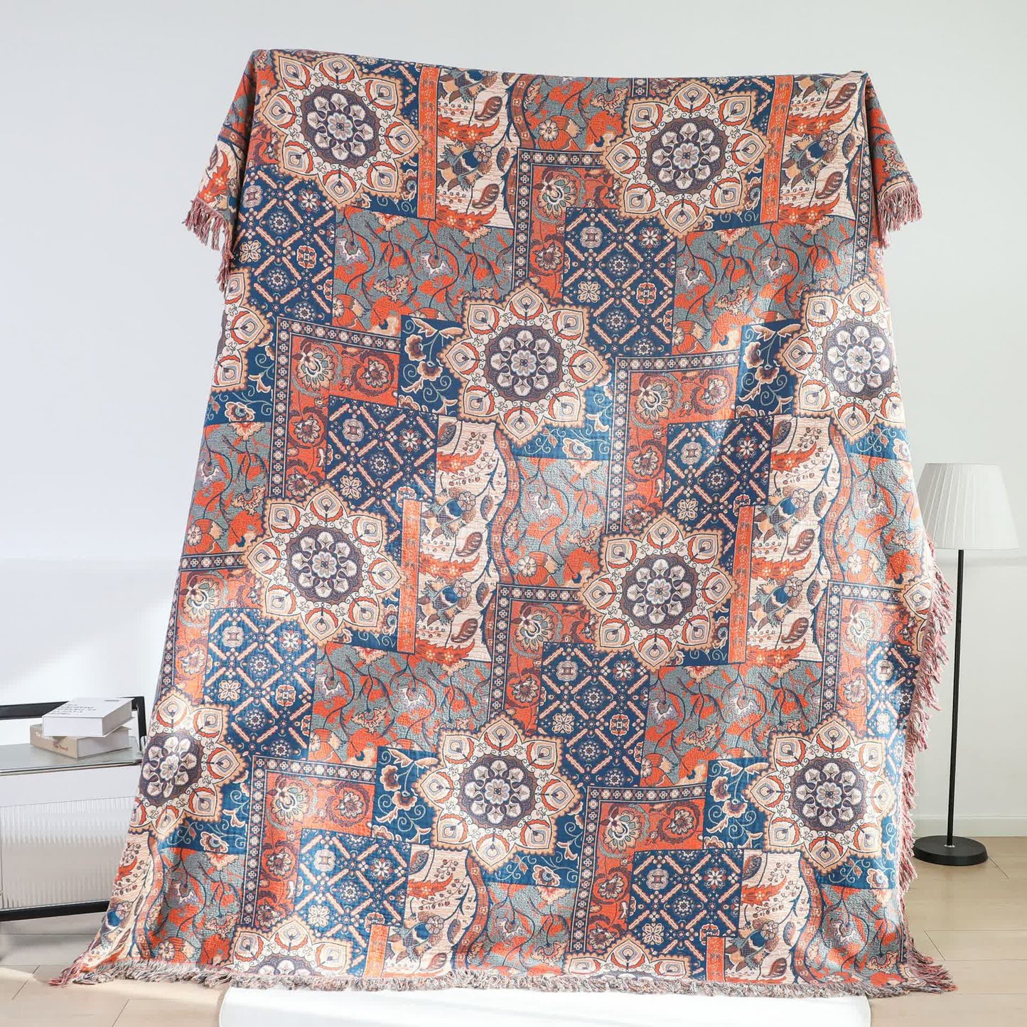 Morocco Cotton Gauze Reversible Tassel Blanket - image 3