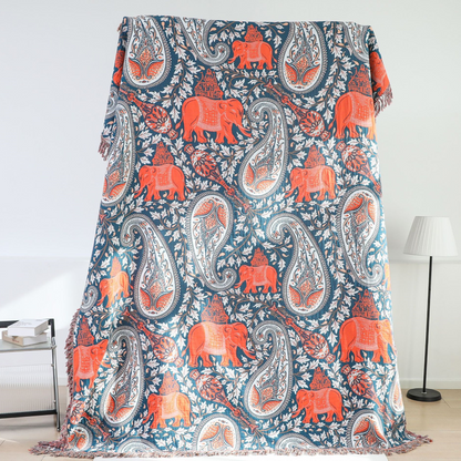 Paisley Elephant Tassel Lightweight Cotton Quilt - image 5