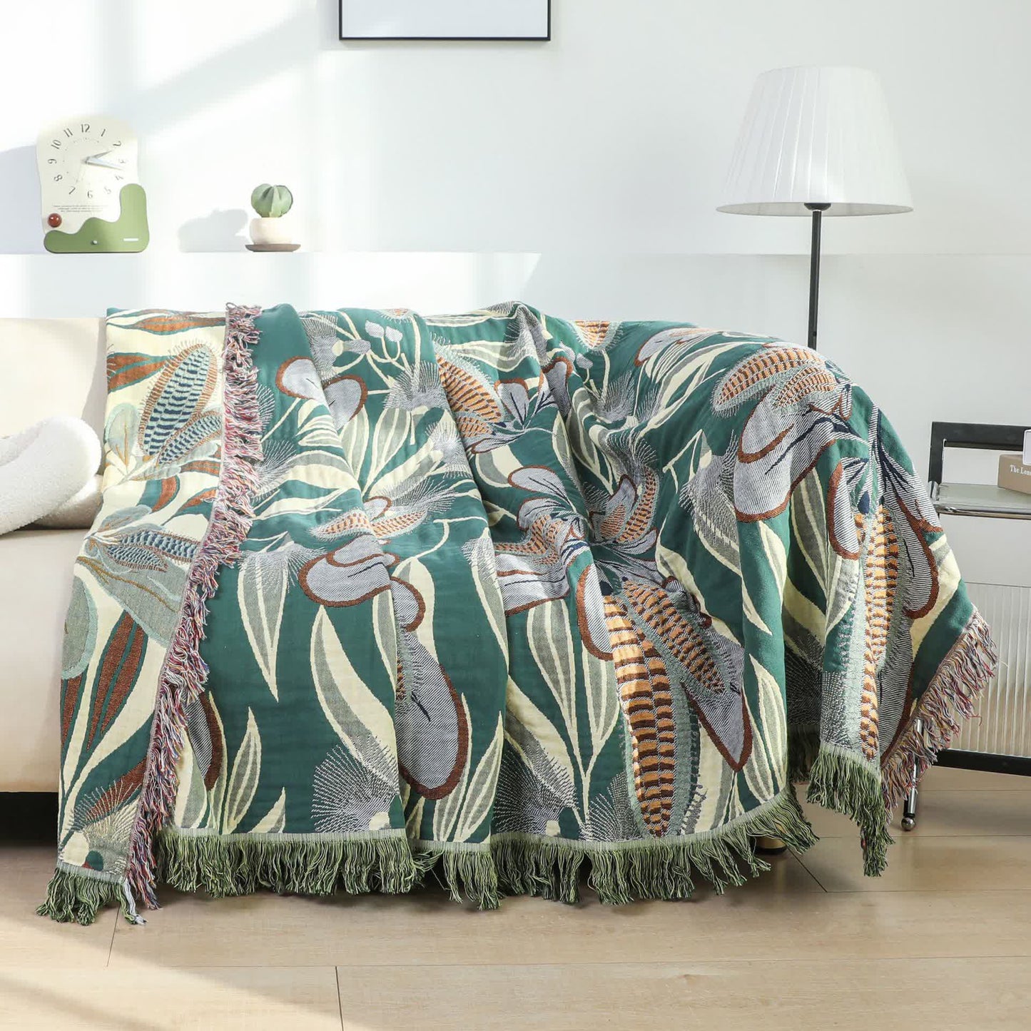 Rural Corn Cotton Gauze Tassel Sofa Blanket - image 1