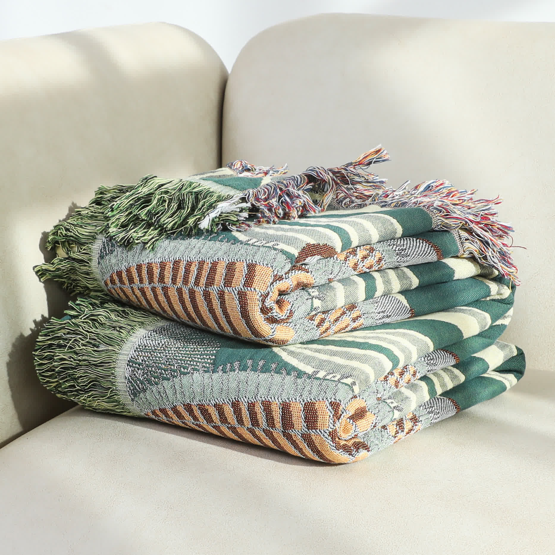 Rural Corn Cotton Gauze Tassel Sofa Blanket - image 2
