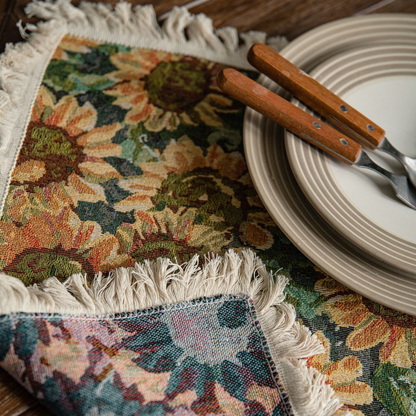 Rural Sunflower Tassel Cotton Linen Placemat - image 4