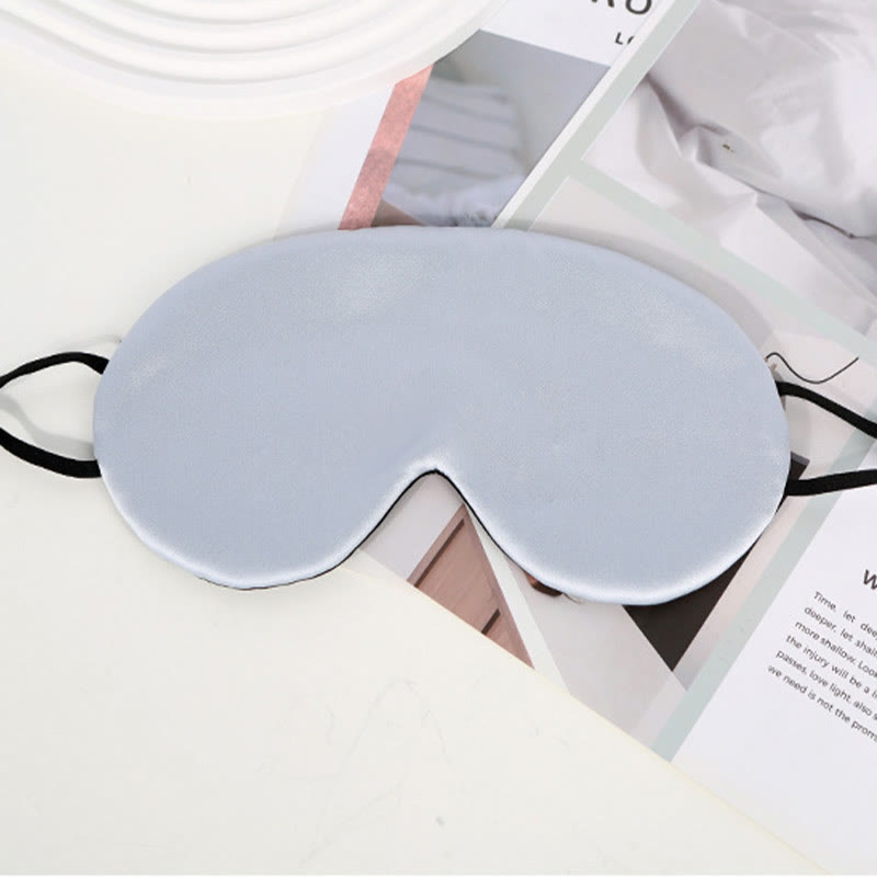Solid Color Silk Sleeping Eye Mask - Light Blue - 8.07" x 4.33" - 1PC - image 8