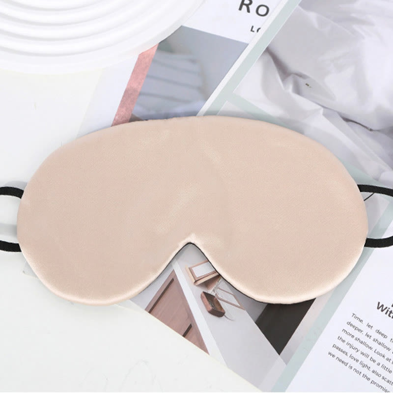 Solid Color Silk Sleeping Eye Mask - Apricot - 8.07" x 4.33" - 1PC - image 6