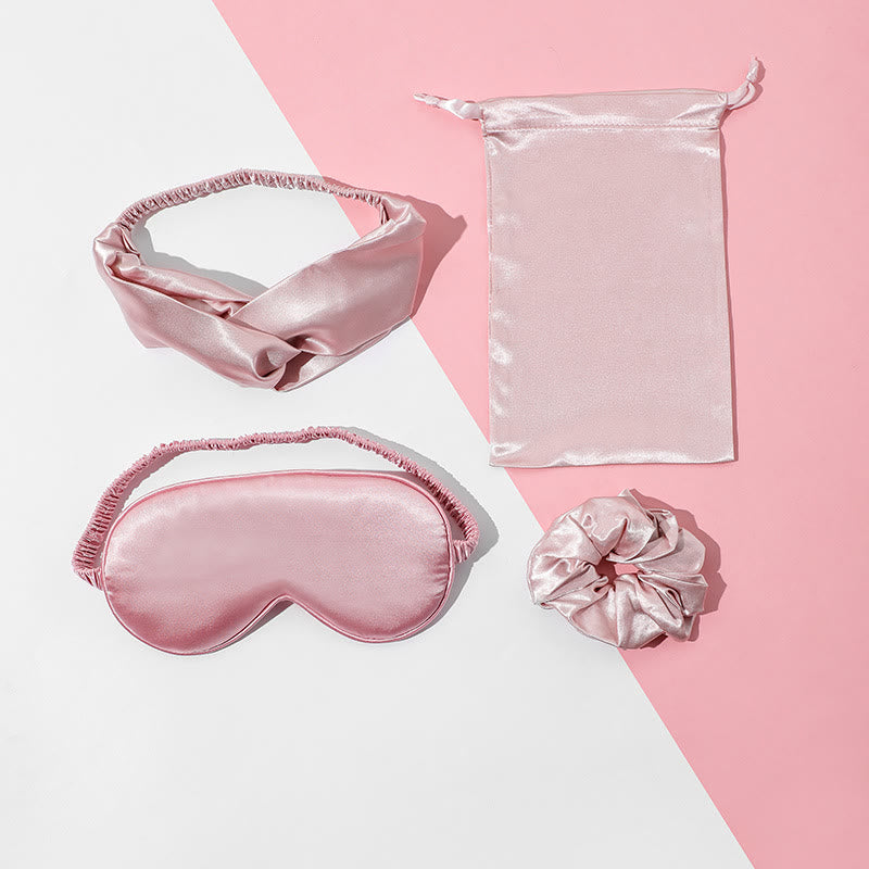 Faux Silk Sleep Eye Mask Travel Set (4 PCS) - image 1