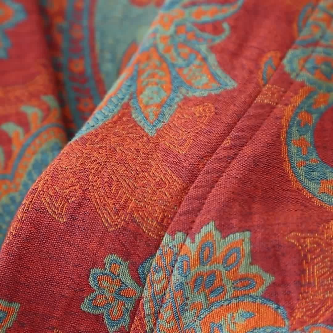 Cotton Gauze Jacquard Retro Quick-dry Bathrobe - image 5