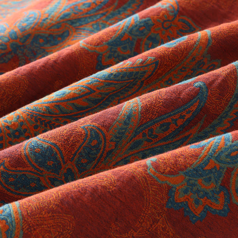 Cotton Gauze Jacquard Retro Quick-dry Bathrobe - image 7