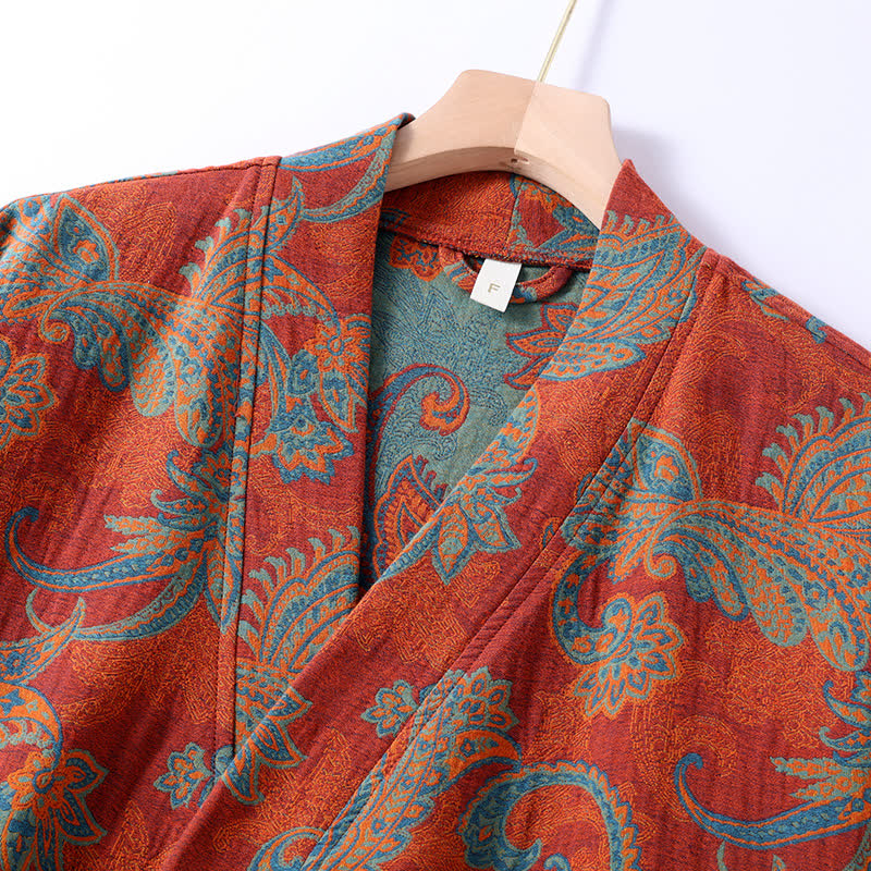 Cotton Gauze Jacquard Retro Quick-dry Bathrobe - image 2