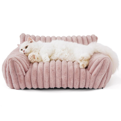 Luxurious Fluffy Cushion Pet Sofa Bed - Pink - M-20"W x 30"L x10"H  - image 8