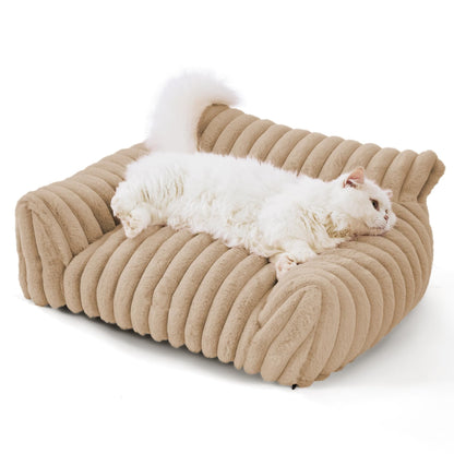 Luxurious Fluffy Cushion Pet Sofa Bed - Beige - M-20"W x 30"L x10"H  - image 6