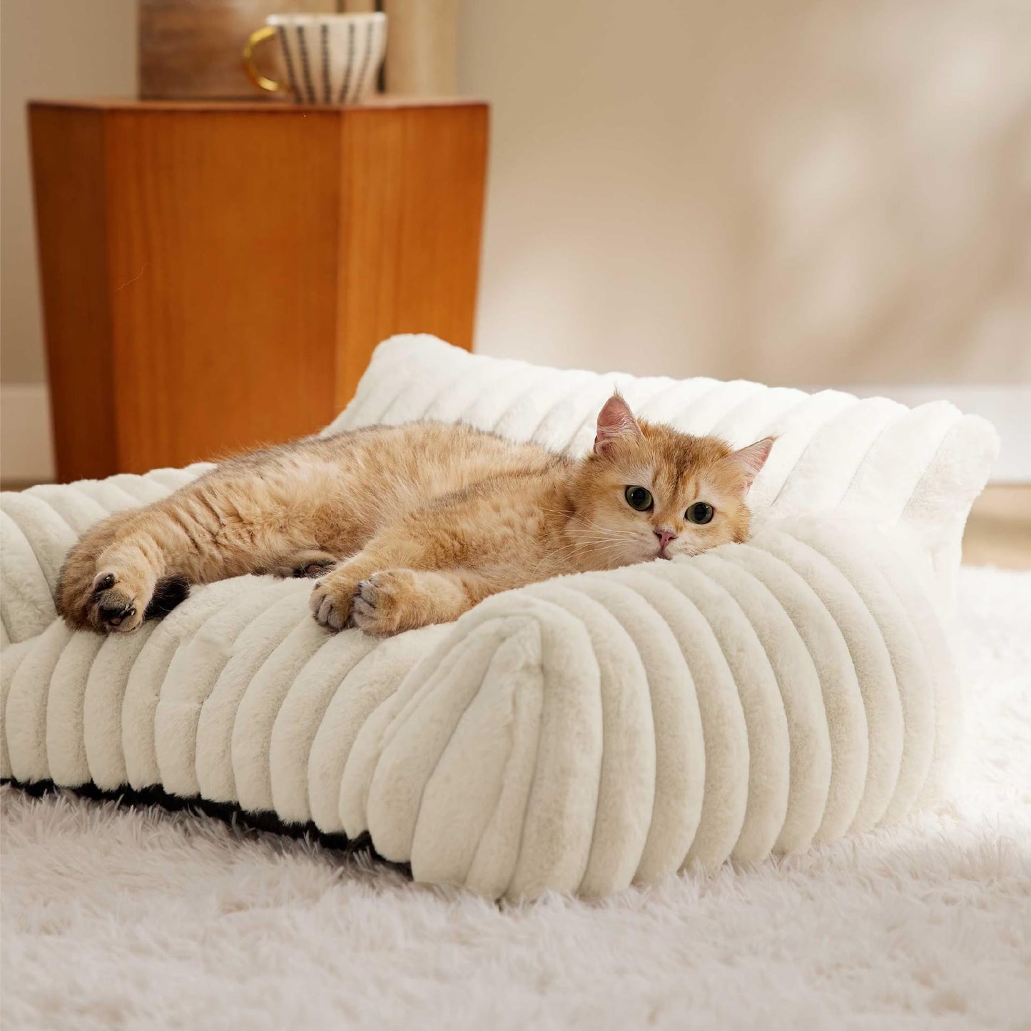 Luxurious Fluffy Cushion Pet Sofa Bed - image 1