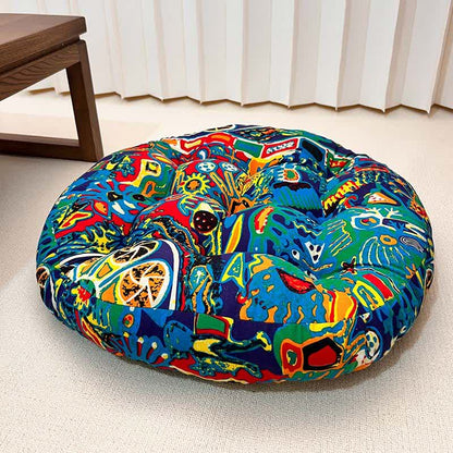 Exotic Round-shaped Soft Floor Chair Cushion  - A - 21"W x 21"L x 3"H - image 2