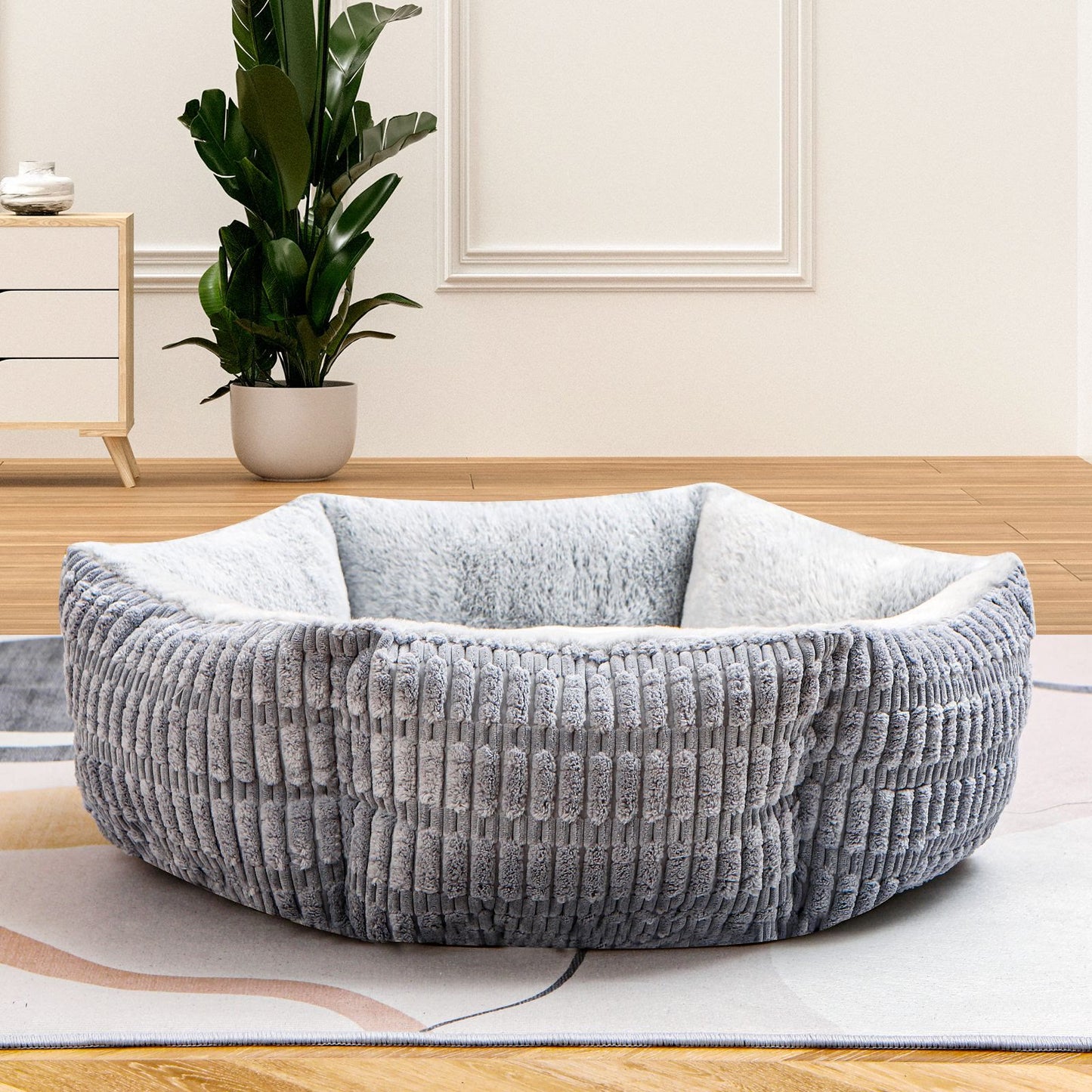 Thickened Hexagonal Plush Pet Bed - image 1