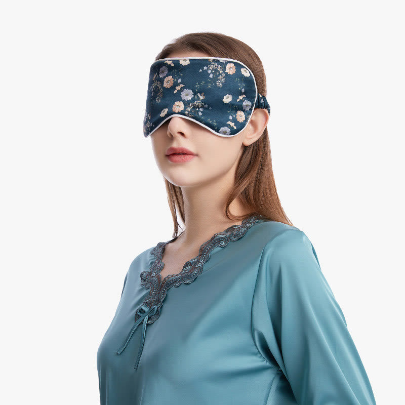 Silk Bouquet Pattern Sleeping Eye Mask - image 1