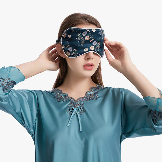 Silk Bouquet Pattern Sleeping Eye Mask - image 0