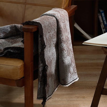 Vintage Yarn-dyed Lace Pattern Cotton Blanket - image 2