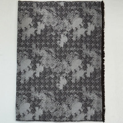 Vintage Yarn-dyed Lace Pattern Cotton Blanket - Carbon Black - 55'' x 75'' - image 7