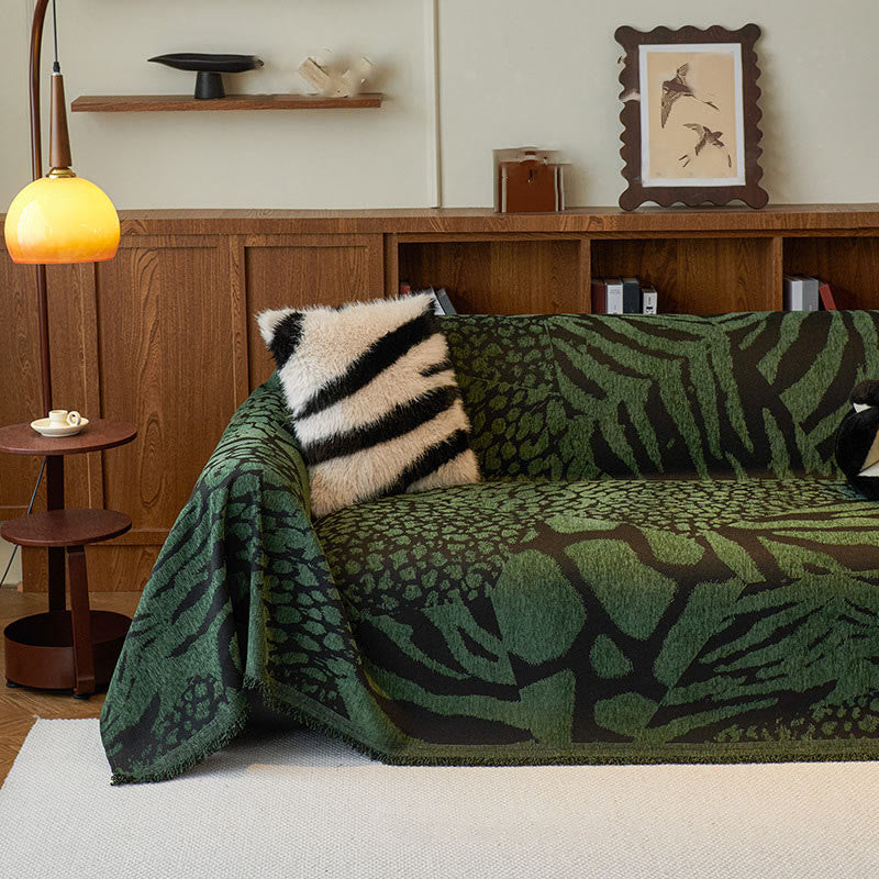 Chenille Vintage Art Plants Floral Couch Cover - D - 70.87" x  181.10" - image 14