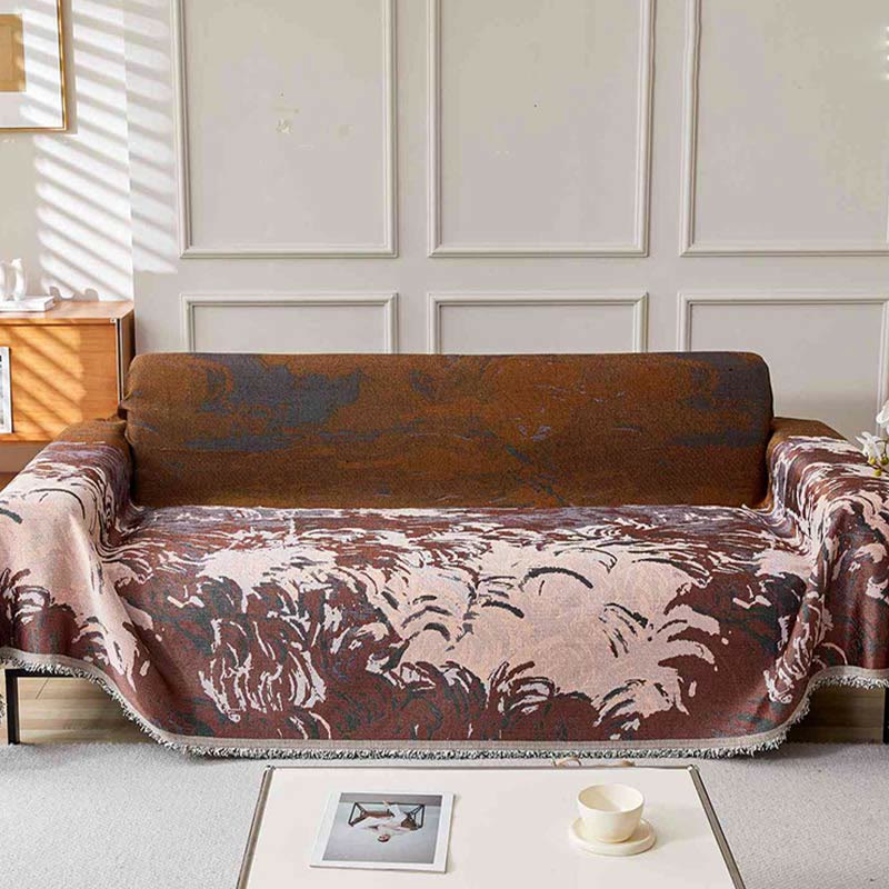 Retro Painting Style Plant Sofa Cover - image 4