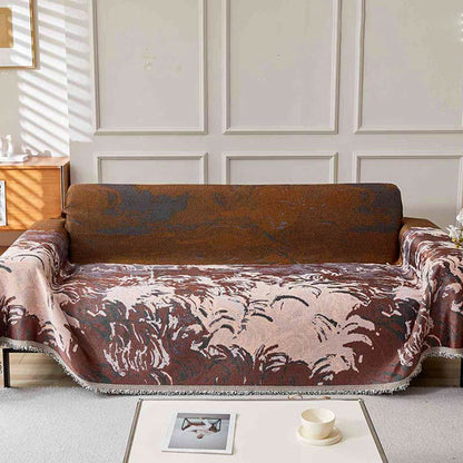 Retro Painting Style Plant Sofa Cover - image 4