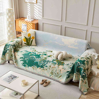 Retro Painting Style Plant Sofa Cover - image 2