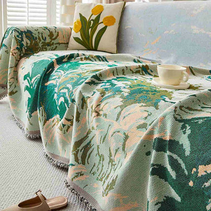 Retro Painting Style Plant Sofa Cover - image 3