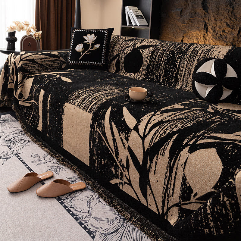 Chenille Modern Luxury Plant Sofa Cover - B - 70.87" x  165.35" - image 1