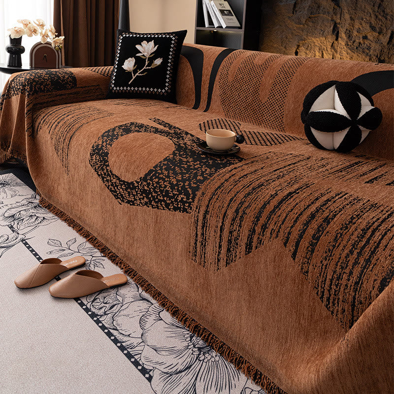 Chenille Modern Luxury Plant Sofa Cover - A - 70.87" x  165.35" - image 0